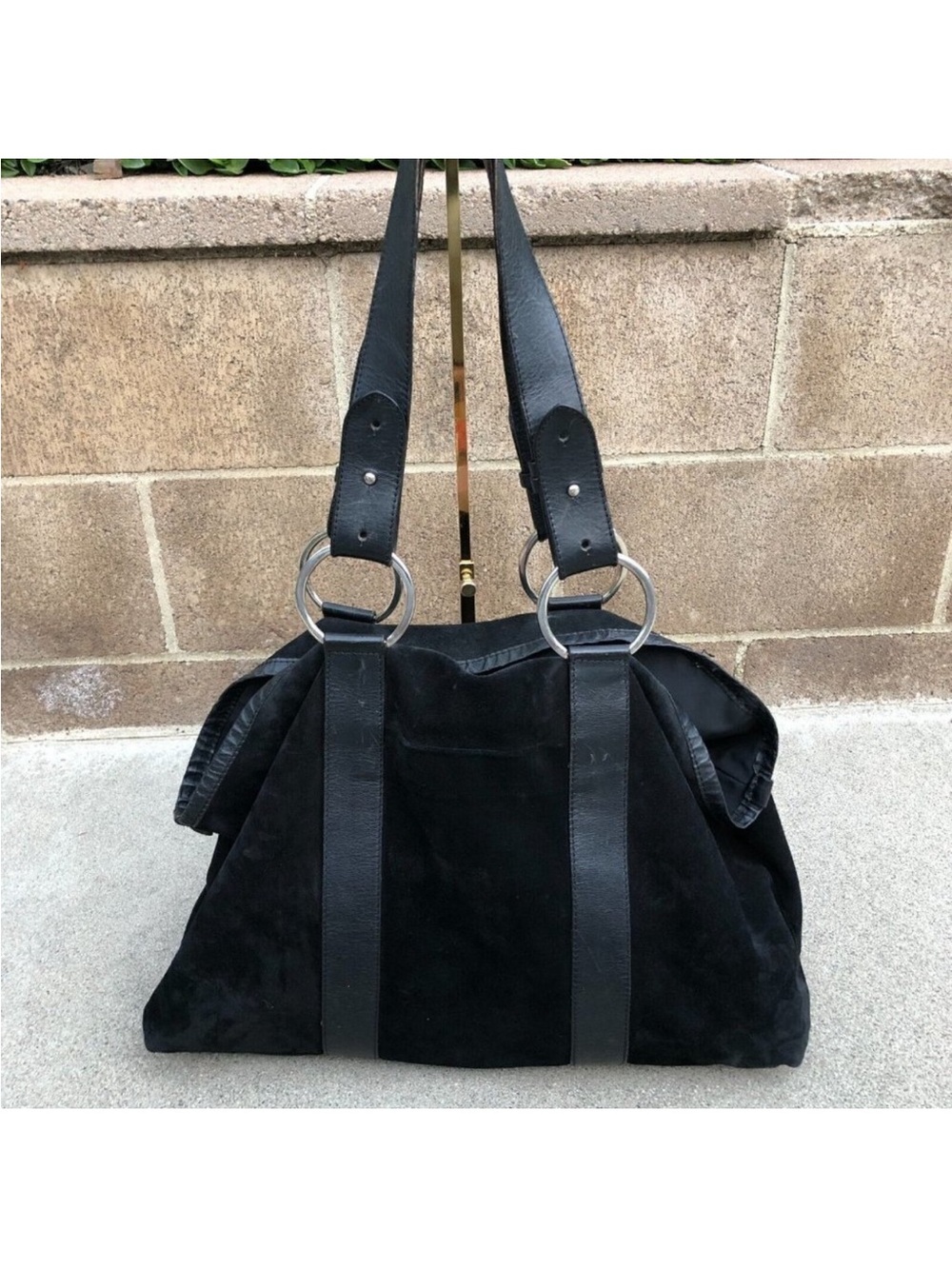 Jane August Vintage Designer Italian Leather Large Purse Tote Hobo Bag
